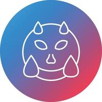 Hot Face Line Gradient Circle Background Icon vector