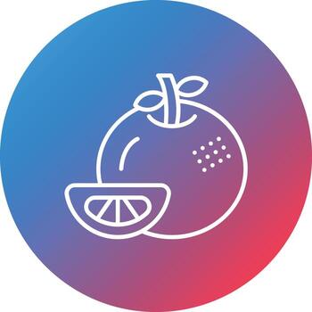 Tangerine Line Gradient Circle Background Icon vector