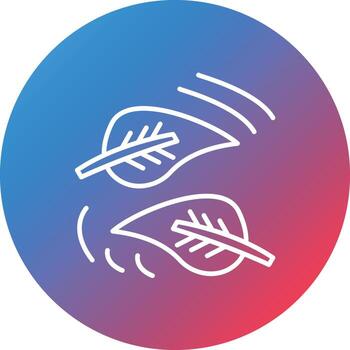 Fallen Leaf Line Gradient Circle Background Icon vector