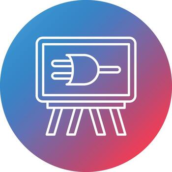 OR Gate Line Gradient Circle Background Icon vector