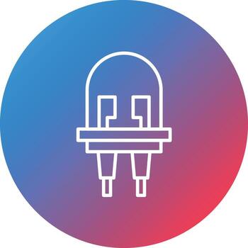 Light Emitting Diode Line Gradient Circle Background Icon vector