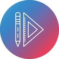 lápiz y establecer icono de fondo de círculo degradado de línea cuadrada vector