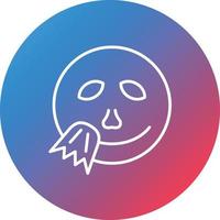 Cold Face Line Gradient Circle Background Icon vector