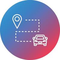 Route Line Gradient Circle Background Icon vector