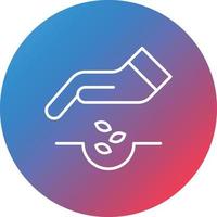 Seeding Line Gradient Circle Background Icon vector