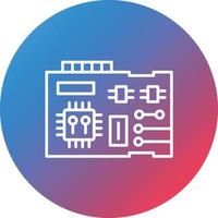 Circuit Line Gradient Circle Background Icon vector