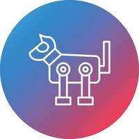 Robot Dog Line Gradient Circle Background Icon vector