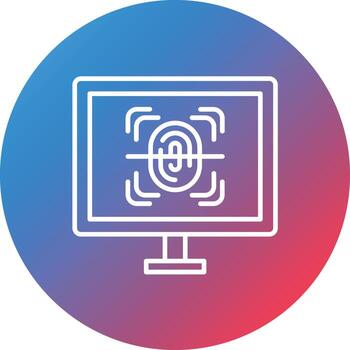 icono de fondo de círculo degradado de línea biométrica vector