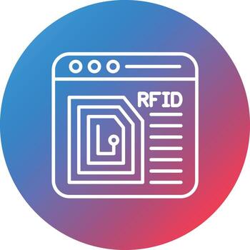 Radio Frequency Identification Line Gradient Circle Background Icon vector