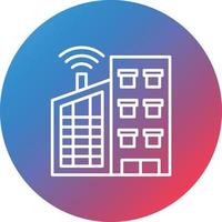 Smart City Line Gradient Circle Background Icon vector