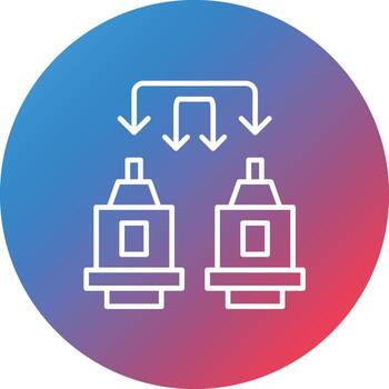 Machine to Machine Line Gradient Circle Background Icon vector