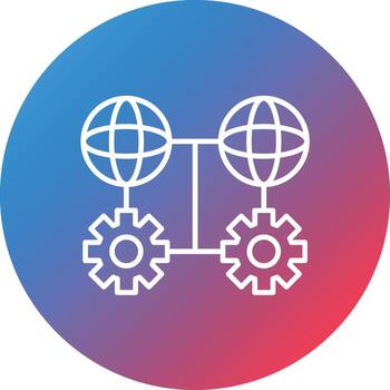 icono de fondo de círculo degradado de línea de internet de las cosas vector