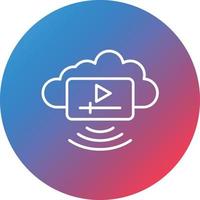 Streaming Line Gradient Circle Background Icon vector