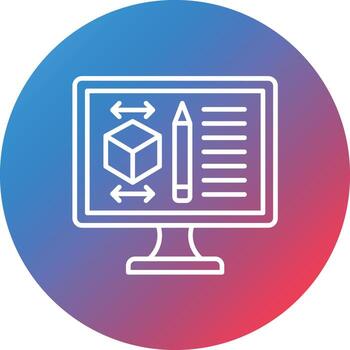 icono de fondo de círculo degradado de línea de diseño de producto vector