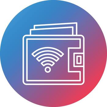 Smart Wallet Line Gradient Circle Background Icon vector