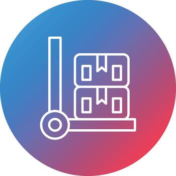 Box Carrier Line Gradient Circle Background Icon vector