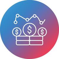 Revenue Line Gradient Circle Background Icon vector