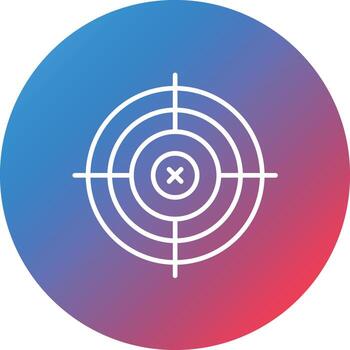 On Target Line Gradient Circle Background Icon vector