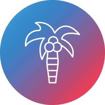 icono de fondo de círculo degradado de línea de palmera vector
