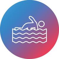 Person Swimming Line Gradient Circle Background Icon vector