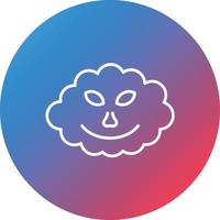 Wind Face Line Gradient Circle Background Icon vector