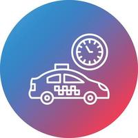 Busy Taxi Line Gradient Circle Background Icon vector