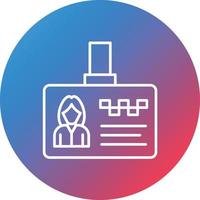 Identification Card Line Gradient Circle Background Icon vector