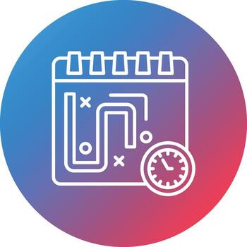 Planning Line Gradient Circle Background Icon vector