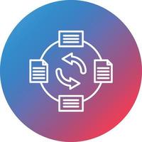 Data Exchange Line Gradient Circle Background Icon vector