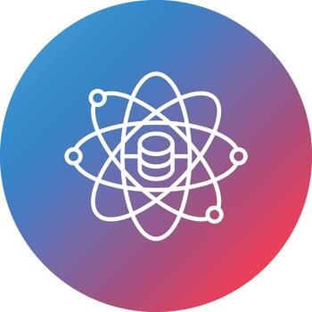 Data Science Line Gradient Circle Background Icon vector