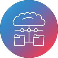 Distributed Data Line Gradient Circle Background Icon vector