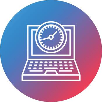 Working Time Line Gradient Circle Background Icon vector