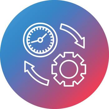 Time Management Line Gradient Circle Background Icon vector