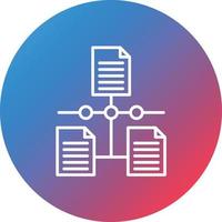 Linked Data Line Gradient Circle Background Icon vector