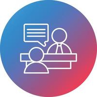 Interview Line Gradient Circle Background Icon vector
