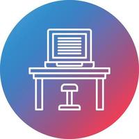 Workplace Line Gradient Circle Background Icon vector