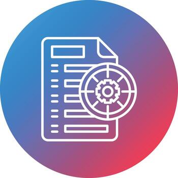 Goals Management Line Gradient Circle Background Icon vector