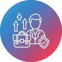 Career Growth Line Gradient Circle Background Icon vector