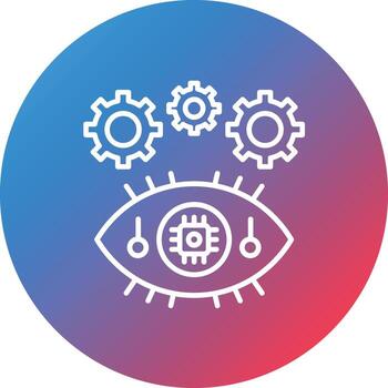 icono de fondo de círculo de degradado de línea de ajuste de ojo vector