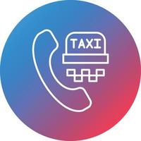 Call Taxi Line Gradient Circle Background Icon vector