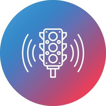 Smart Traffic Light Line Gradient Circle Background Icon vector