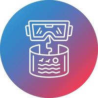 Virtual Reality Line Gradient Circle Background Icon vector