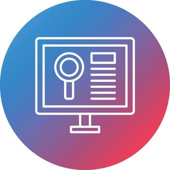 icono de fondo de círculo degradado de línea de análisis de datos vector