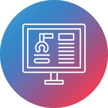 Retrieval Line Gradient Circle Background Icon vector