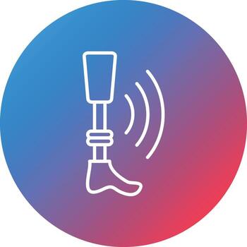 Smart Prosthesis Line Gradient Circle Background Icon vector