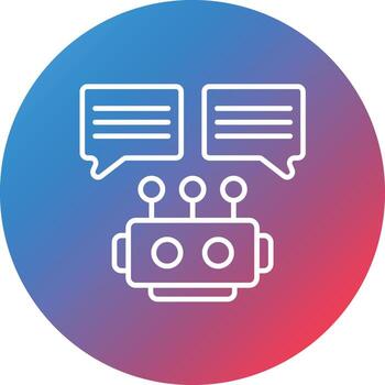 Chatbot Line Gradient Circle Background Icon vector