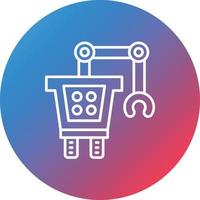 Autonomous Robotics Line Gradient Circle Background Icon vector