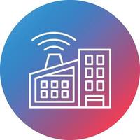 Smart Factory Line Gradient Circle Background Icon vector