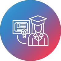 Receiving Diploma Line Gradient Circle Background Icon vector