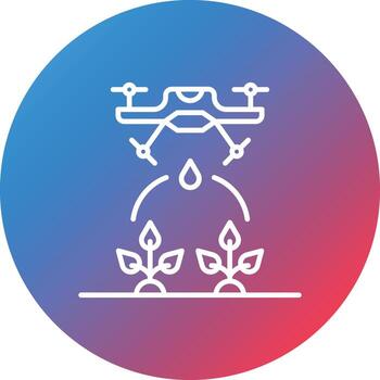 Smart Farming Line Gradient Circle Background Icon vector